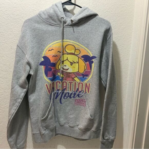 Animal Crossing New Horizons Isabelle Vacation Mode Pullover Hoodie unisex S - Picture 3 of 6